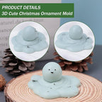 Silicone Molds Candle Cute Melting Snowman Resin Candle Molds for Christmas Party Decoration Candle Form Epoxy Plaster Mould (2.6 in)