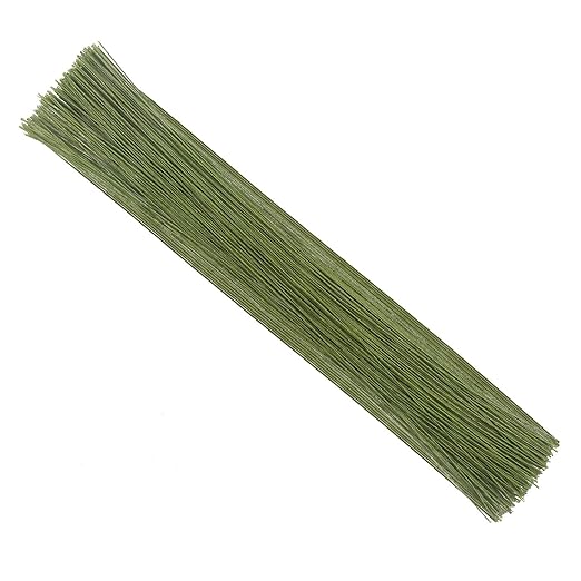 CCINEE 22 Gauge Dark Green Floral Wire Stem for Flower Arrangement Craft Supply,16 Inch,150PCS