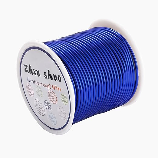 12 Gauge(2mm) Aluminum Wire 35 Yards Anodized Metal Wire for Bonsai Armature Crafting Sculpting Jewelry Craft Making Beading Floral (Blue, 12 Gauge)