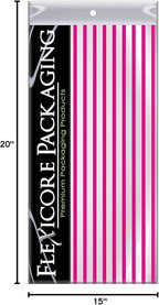 Flexicore Packaging Hot Pink Pin Stripe Print Gift Wrap Tissue Paper Size: 15 Inch X 20 Inch | Count: 50 Sheets | Color: Hot Pink Pin Stripe
