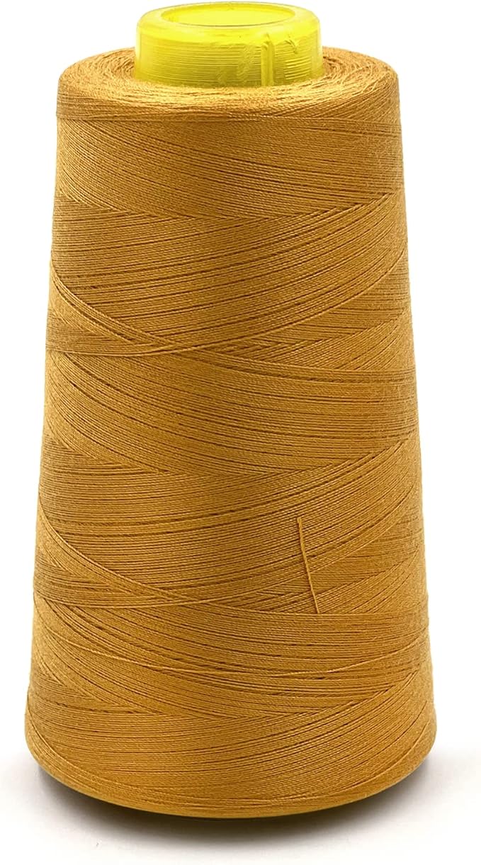 Tortoise 4 Cones of 3000 Yards Each Spool Thread for All Purpose, Quilting, Serger, Overlock Sewing Machines - 100% Polyester - 40S/2 Golden