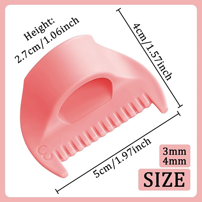 2 PCS Edge Lock Seam Guide, Mini Sewing Finger Ruler for Hand Sewing, DIY Sewing Kit Tool, Sewing Needle Gauge Measuring Guide Pink, 3mm+4mm
