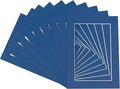 Pack of Ten Acid Free 8.5x11 Mats Bevel Cut for 7x9 Photos - Royal Blue Precut Matboards With Backing Boards and Self Seal Photo Mat Bags For Pictures, Photos, Framing - 4-ply Thickness