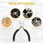 BOOSDEN Mini Lineman's Pliers, 5 Pack, 5 Inch High Leverage Cutting Pliers, Side Cutter for Electrician Work or Jewelry Making
