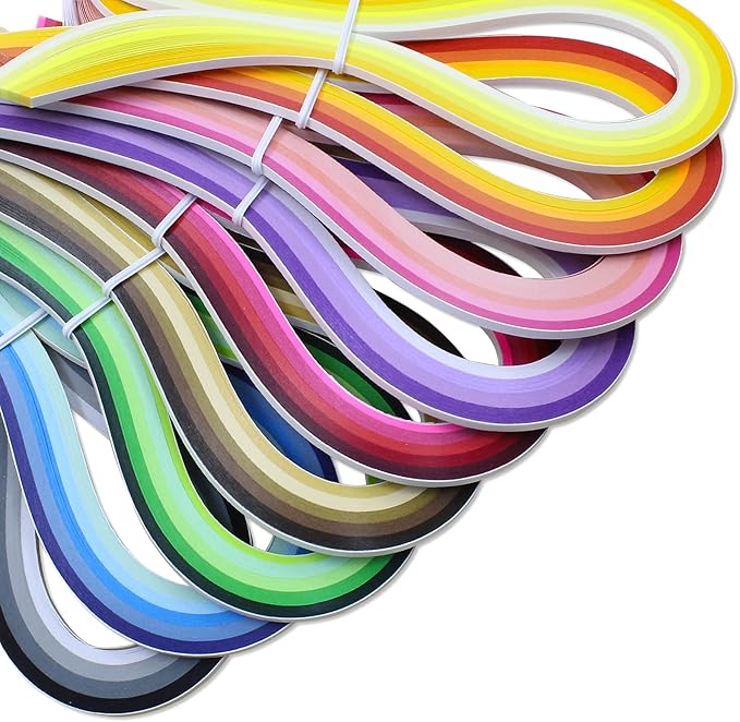 Zorfeter 9 Sets Multi-Color Quilling Paper Strips Kits 900 Strips 42 Colors, 3mm Width, 15" Length