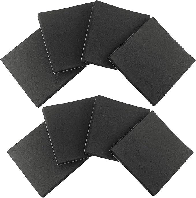 Foam Sheets with Adhesive Backing Padding Neoprene Rubber Mat Closed Cell Sheet Anti-Slip Insulation Rubber Anti Vibration Square Pad (6" x 6" x 1/2", 8 Pcs)