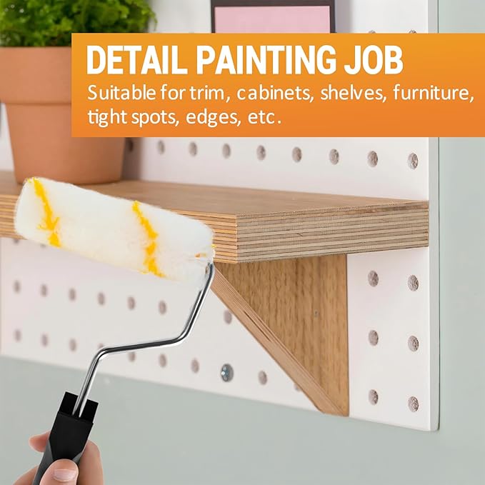 ETERNA Mini Paint Roller Kit, 10 Pieces Paint Supplies for House Painting with Paint Tray, 4 inch Paint Roller Covers&Frame, Perfect for Wall Decorating Home DIY