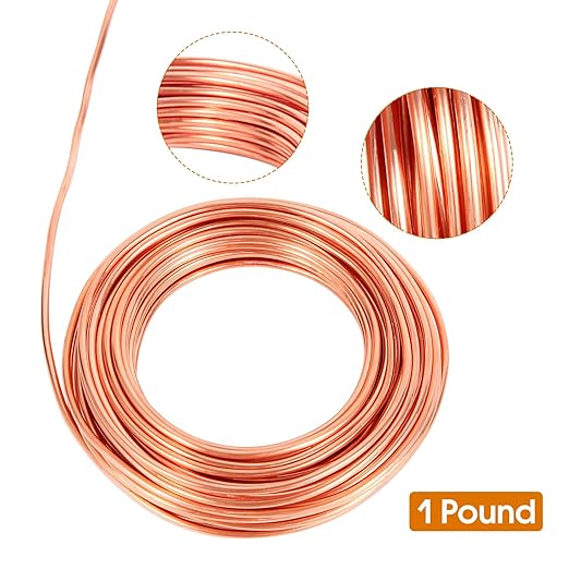 10 Gauge/2.6 mm 10 Feet 5 oz 99.9% Dead Soft Copper Wire for Electroculture Gardening, Jewelry Making, Beading, Science Projects, DIY Artwork, Pure Bare Copper Wire