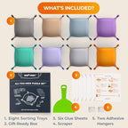 Newverest All-You-Need Puzzle Set: 8 Puzzle Sorting Trays for up to 2000 Pieces, 6 Glue Sheets, 1 Large Scraper & 2 Adhesive Hangers in Gift-Ready Packaging – Must-Have Saver Kit for Puzzle Lovers