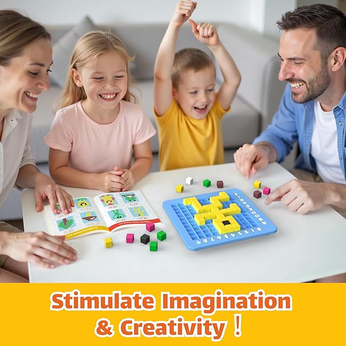 STEM Toys Pixel Art Kit for Kids - Arts and Crafts for Boys & Girls - Educational Science Kits & STEM Activities for Kids Ages 5-8-12 Gifts for 5, 6, 7, 8, 9, 10 Year Old - Brain Teasers Toy (Medium)