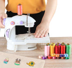 ilauke 50Pcs Thread for Sewing, 400 Yards Sewing Thread kit, Prewound Bobbins Hand & Machine, Sewing Machine Thread Assortment for Brother Singer Janome Juki Serger Machine, 25 Colors