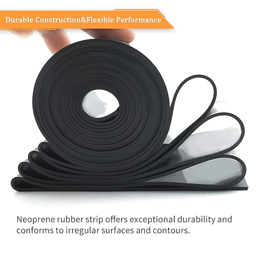 DOBTIM Neoprene Rubber Sheet Rolls 1/16 (.062)" Thick X 12" Wide X 5' Long, Solid Rubber Strips Use for Gaskets DIY Material, Supports, Leveling, Sealing, Protection, Abrasion, Flooring, Black