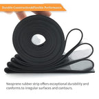 DOBTIM Rubber Strips 1/2(.500)" Thick X 1" Wide X 10'Long, Solid Rubber Rolls Use for Gaskets DIY Material, Supports, Sealing, Bumpers, Protection, Abrasion, Black