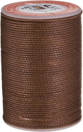 uxcell Round Leather Sewing Waxed Thread, 55m / 60 Yards Wax Polyester String, 0.8mm Waxed Stitching Cord for Leather Crafts, Bookbinding, Bracelets Braided, Dark Brown