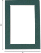 8x10 Mat Bevel Cut for 5x8 Photos - Acid Free Forest Green Precut Matboard - For Pictures, Photos, Framing - 4-ply Thickness