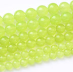 35PCS 10MM Natural Apple Green Chalcedony Beads Round Loose Stone Beads for Jewelry Making DIY Energy Stone Healing Power Bracelet 15"