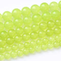45PCS 8MM Natural Apple Green Chalcedony Beads Round Loose Stone Beads for Jewelry Making DIY Energy Stone Healing Power Bracelet 15"