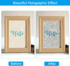 PATIKIL 8.3x5.8" Holographic Sticker Paper, 20Sheets A5 Polypropylene Self-Adhesive Transparent Waterproof Laminate Overlay Film for Photo Cards Scrapbook Decorations, Christmas Ribbon