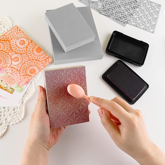 BAOFALI 4 Pcs Large Stamping Foam Grey Moldable Foam Stamps Plastic Dry Foam Stamp Pad Cut and Dry Foam Stamping Foam Block for Sculpture, Modeling, DIY Arts and Handicrafts Projects