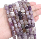 Natural Amethyst Cuboid Stone Loose Semi Gemstone Beads for Jewelry Making 8mmx12mm 38cm/Strand