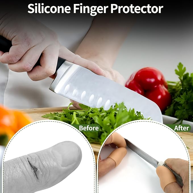 Gel Finger Cots, Silicone Finger Protectors, Finger Sleeves Tip Protectors, Fingertip Bandages for Trigger Finger, Finger Arthritis, Finger Cracking, Hand Eczema Pain Relief