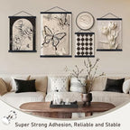 Artmag Magnetic Poster Hanger Frame, 19x19 19x13 19x25 Light Wood Wooden Magnet Canvas Artwork Print Poster Hangers Frames Hanging Kit (Black, 19")