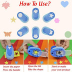 Set 6 Craft Hole Punch 1-inch, Craft Punchers - Heart, Circle, Star, Butterfly, Maple Leaf, Flower Paper Punch Sets for Crafting & DIY Projects. (Set 6)