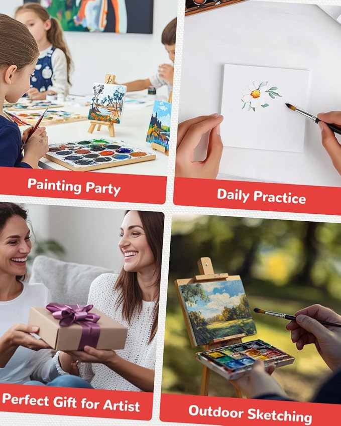 6x6inch Small Canvases for Painting, 20 Pack Mini Canvas Boards Primed Acid Free for Oil, Watercolor, Acrylic Paint