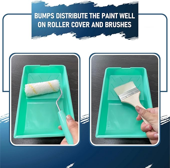 4 Inch Paint Tray, 28 Pack Plastic Paint Roller Tray, Heavy Duty Disposable Paint Pan, Sturdy Home Painting Supplies & Tools for Paint Rollers & Roller Brushes