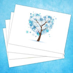 Seasons of Life Note Card Assortment Pack/Set Of 24 Greeting Cards And White Envelopes / 4 7/8" x 3 1/2" Cards Featuring 4 Seasonal Tree Designs