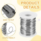 uxcell 16 Gauge / 1.5mm Anodized Aluminum Wire for Jewelry Craft Making, 102 Feet Bendable Flexible Wire for DIY Home Decor Gardening Sculpture, Silver
