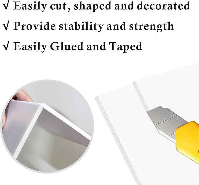 12 Pack Foam Core Board, ZJCEASER 11 x 14 White Poster Board, 3/16" Thickness Sign Board Craft Foam Sheet for Signboards, School Projects, University Displays, College Events, Arts & Crafts, Framing