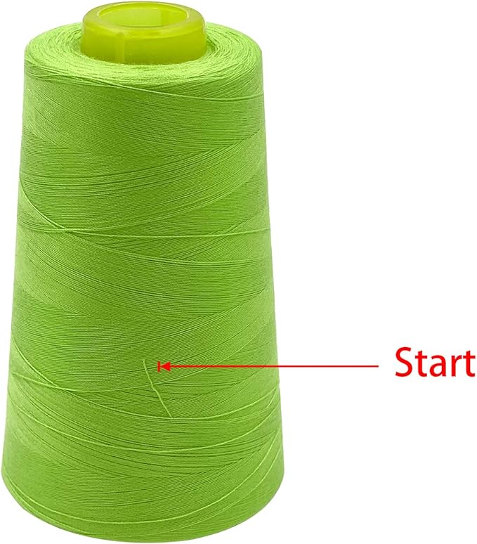 Tortoise 4 Cones of 3000 Yards Each Spool Thread for All Purpose, Serger, Overlock, Quilting, Sewing Machine - 100% Polyester - Fruit Green