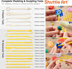 Shuttle Art Polymer Clay Kit, 57 Colors, Soft Oven Clay Kit, 19 Carving Tools and 10 Kinds of Accessories, Non-Stick, Non-Toxic, Ideal Gift for Kids