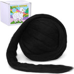 QMNNMA Wool Roving 0.88 lb (14.1 Ounces), Colored Natural Wool Roving for Spinning, Soft Chunky Yarn for Wool Felting, Felting Pad, Felting Supply, Wool Yarn Bulk, Carded Stuffing(400g)