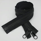 Leekayer 2PCS #10 48 Inch Heavy Duty Zippers for Sewing Separating Large Plastic Zippers Black Tape with Double Pull Tab Slider, Sleeping Bag, Boat, Canvas, Cover, Trampoline, Dog Bed,Tent (48" 2pcs)