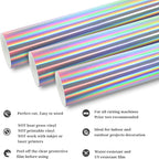 TECKWRAP Glossy Holographic Silver Chrome Vinyl 12" x 10ft