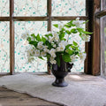 VSUDO Static Cling Decorative Window Privacy Film – Frosted Privacy Window Film with Jasmine Floral & Stained Glass Design, Adhesive-Free Tint for Home, Bathroom & Office (17.5" x 157.5")