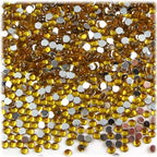 The Crafts Outlet 5-PK Set (7,200-Piece), Round 3mm Rhinestones, Flatback, Yellow Tones