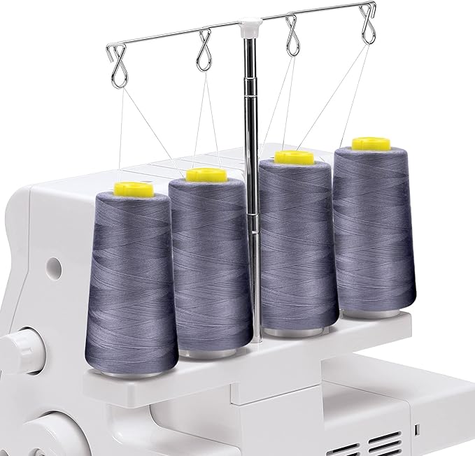 Tortoise 4 Cones of 3000 Yards Each Spool Thread for All Purpose, Serger, Overlock, Quilting, Sewing Machine - 100% Polyester, 40S/2 Dark Cream