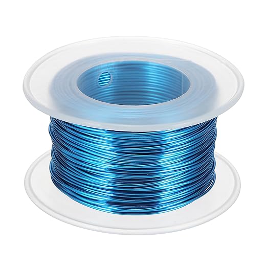 uxcell 20 Gauge / 0.8mm Anodized Aluminum Wire for Jewelry Craft Making, 102 Feet Bendable Flexible Wire for DIY Home Decor Gardening Sculpture, Blue
