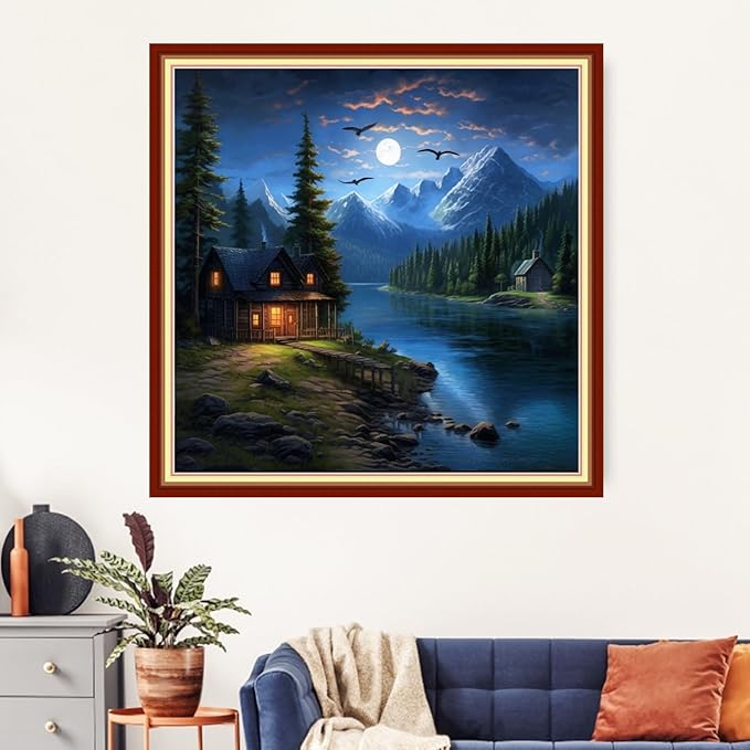 Artvxeay Stamped Cross Stitch Kits Beginners Full Range of Embroidery Starter Kits for Adults Printed Cross Stitching DIY Needlepoint Kit 11CT - (Night View 18x18 inch)