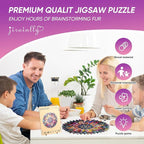 Wooden Jigsaw Puzzles 500 Pcs - Diamond Mandala Wooden Puzzles for Adults, Luxurious Shaped Wood Puzzle, Beautiful Package, Best Gift for Adults and Kids, Family Game, 16.7'' x 16.7''