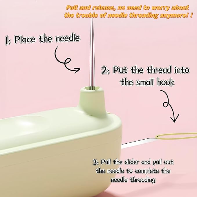 Upgraded 2 in 1 Automatic Needle Threaders Seam Ripper,Quilting Supplies Sewing Kit,Quick Sewing Machine Loop Needle Threaders (1PCS-Green)