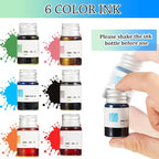 Zonon Glass Dipped Pen Ink Set 14 Pcs Include 6 Pcs Glass Dip Pen, 6 Colorful India Ink and 2 Holder Crystal Signature Calligraphy for Art, Writing, Signatures, Gift(Blue Color System)