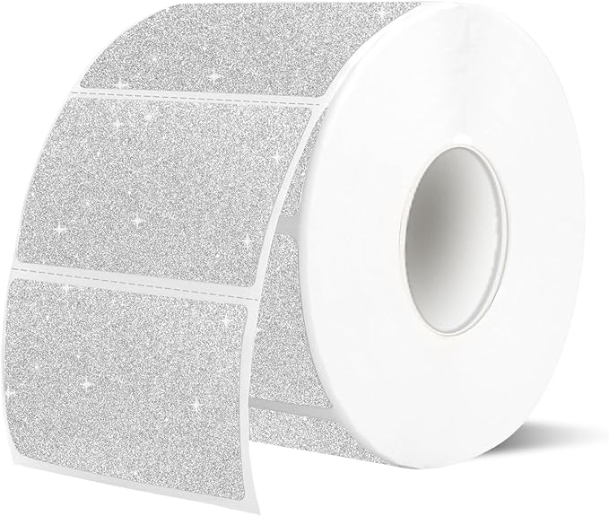 2.25"x1.25" Direct Thermal Labels, Holographic Thermal Printer Labels for Barcode, Self-Adhesive Address Shipping Thermal Label Stickers-1 Roll, 300 Labels, Holographic Shiny Silver