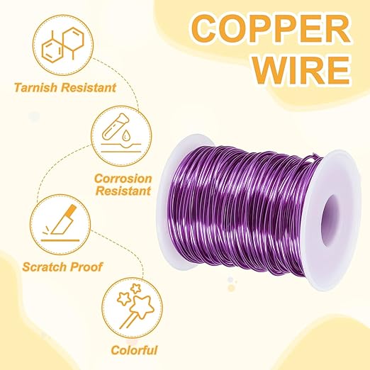uxcell 16 Gauge / 1.5mm Anodized Aluminum Wire for Jewelry Craft Making, 102 Feet Bendable Flexible Wire for DIY Home Decor Gardening Sculpture, Purple