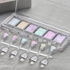 Iridescent Nail Glitter Set, 6 Colors Mud Texture Aurora Chrome Powder, Pink Blue Pearlescent Glitter, Chameleon Nail Flakes Gold Leaf, Holographic Manicure Decor