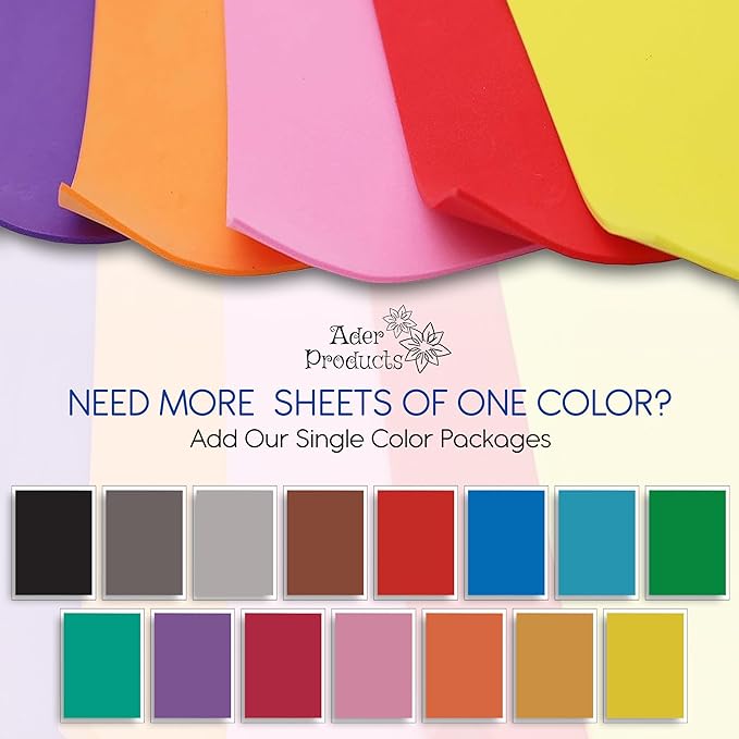 EVA Foam Sheets for Crafts, 15 Assorted Colors, 9 x 12 Inch, 2mm Thickness, 15 Pack – Perfect for DIY Arts and Crafts, Foam Paper for Kids, Cosplay and Costumes