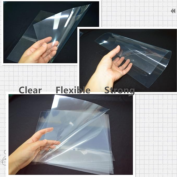 BANLTRE 12 Pieces 6 mil Blank Template Material Stencils Mylar for Cutting Paper Clear Transparency Sheet 12 × 12 inch (12-6 mil)